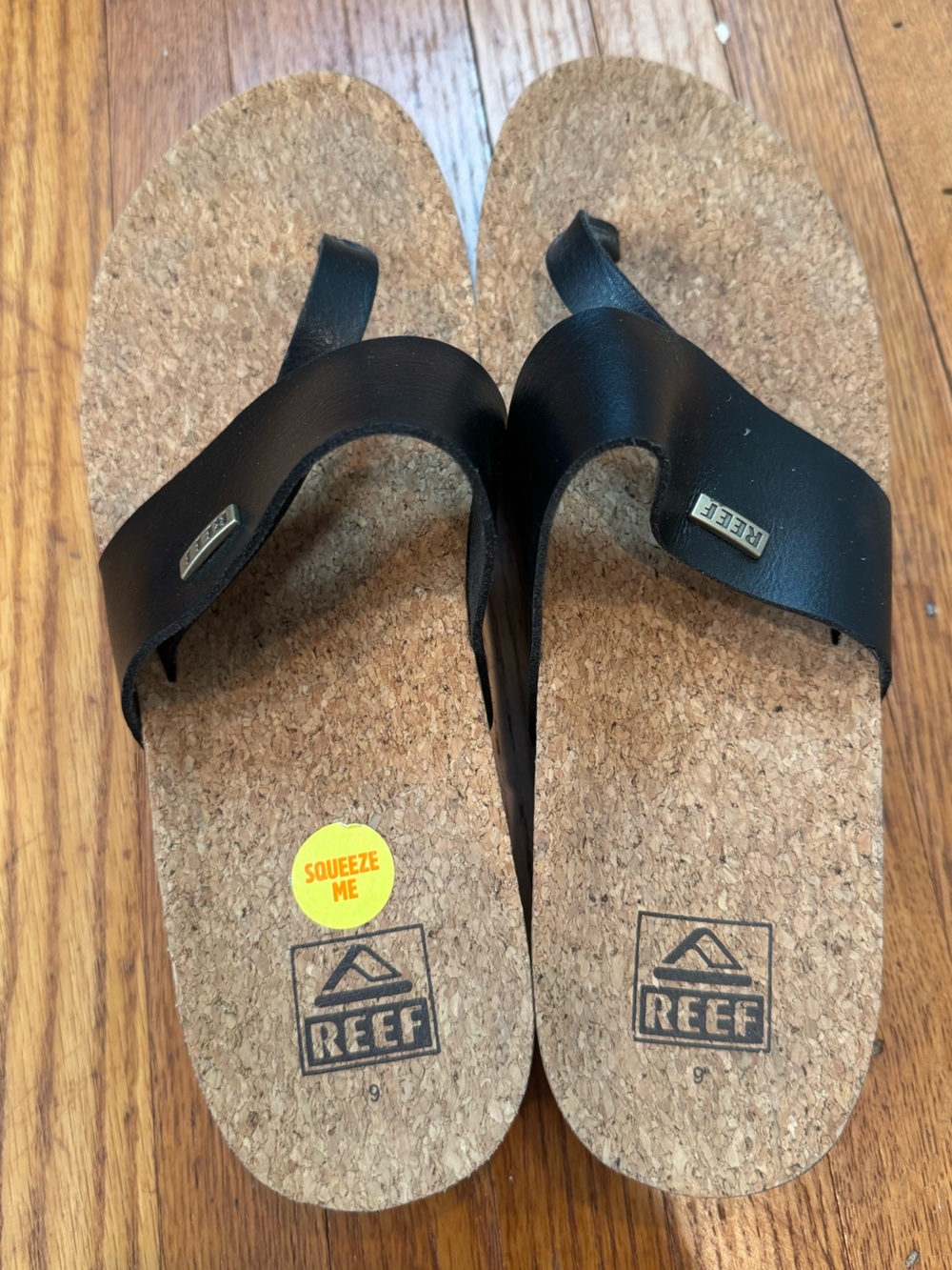 Reef Women's Cushion Sol Hi Black Tan Platform Wedge Vegan Sandal Slide Size 9